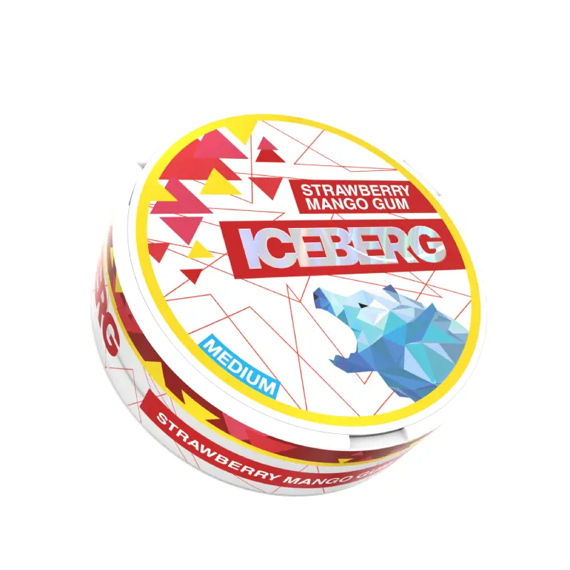  Strawberry Mango Gum Nicotine Pouches Light by Ice Berg 20mg/g 