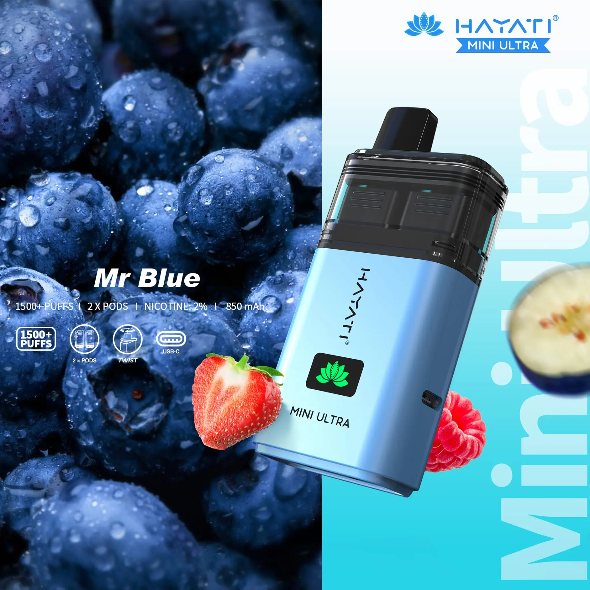  Mr Blue Hayati Mini Ultra Disposable Vape 