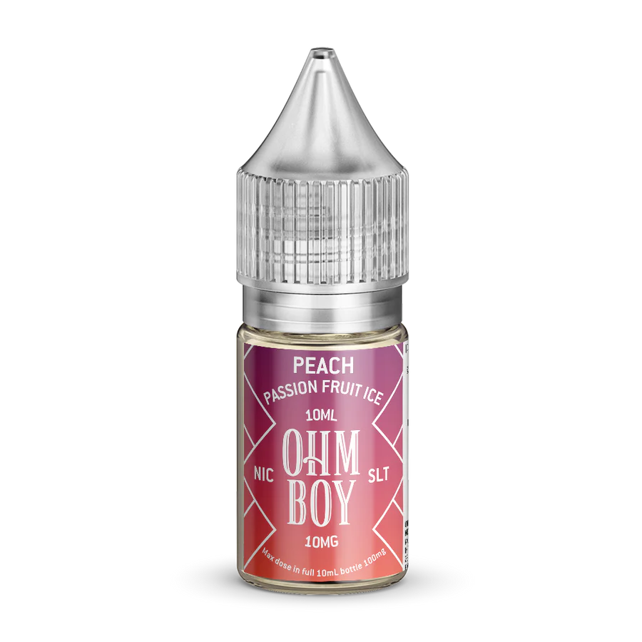 Peach Passion Fruit Ice Nic Salt E-Liquid by Ohm Boy 10ml