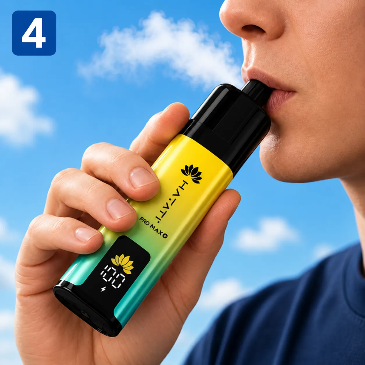 Person vaping from the Hayati Pro Max Plus 6000