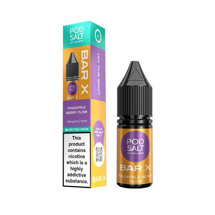 Pineapple Berry Flow Nic Salt E-Liquid by Pod Salt Bar X 10ml