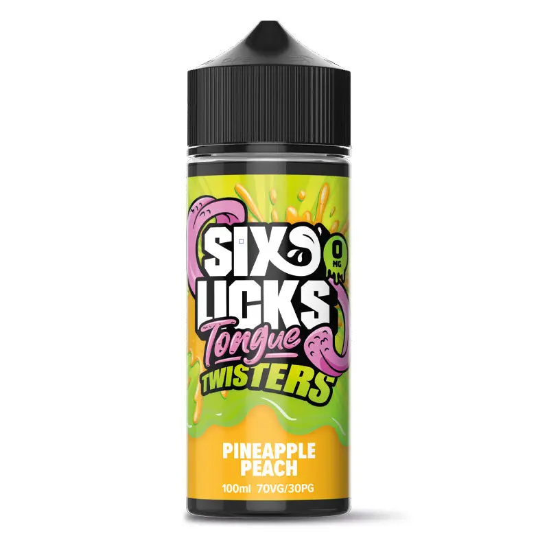 Six Licks Tongue Twisters Eliquid - Pineapple Peach - 100ml