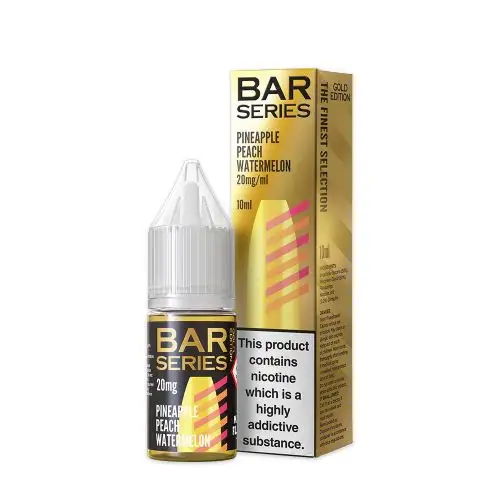 Pineapple Peach Watermelon Nic Salt E-Liquid by Bar Series Gold Edition 10ml