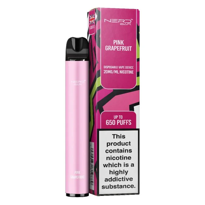  Nerd Bar Disposable Pen - Pink Grapefruit - 20mg (650 Puff) 