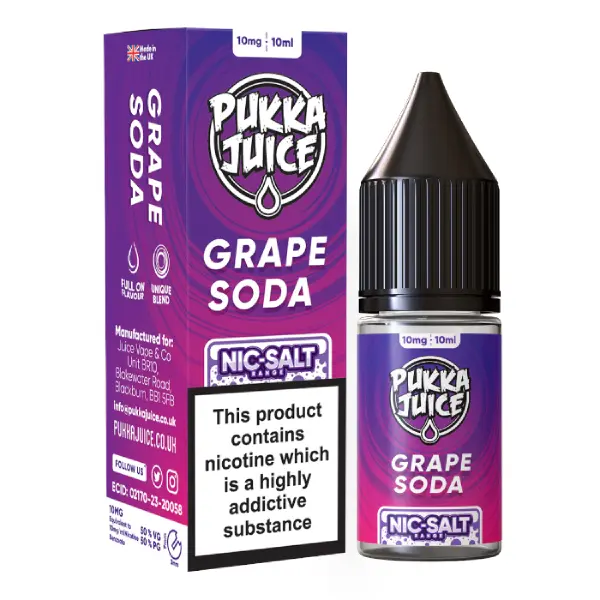 Pukka Juice Nic Salt - Grape Soda - 10ml | Vape And Go