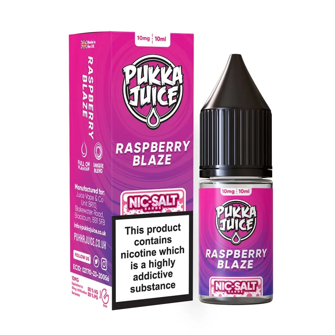  Raspberry Blaze Nic Salt E-liquid by Pukka Juice 10ml  