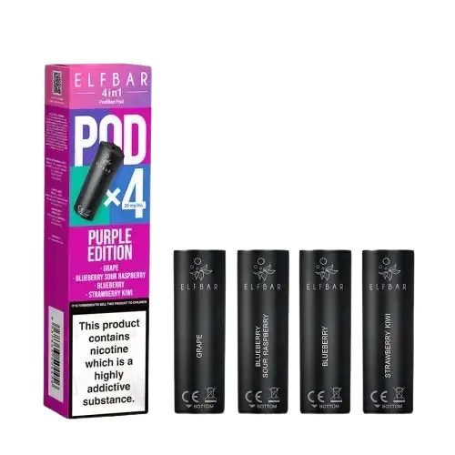 Elf Bar 4 in 1 Prefilled Pods (Pack of 4) | Purple Edition