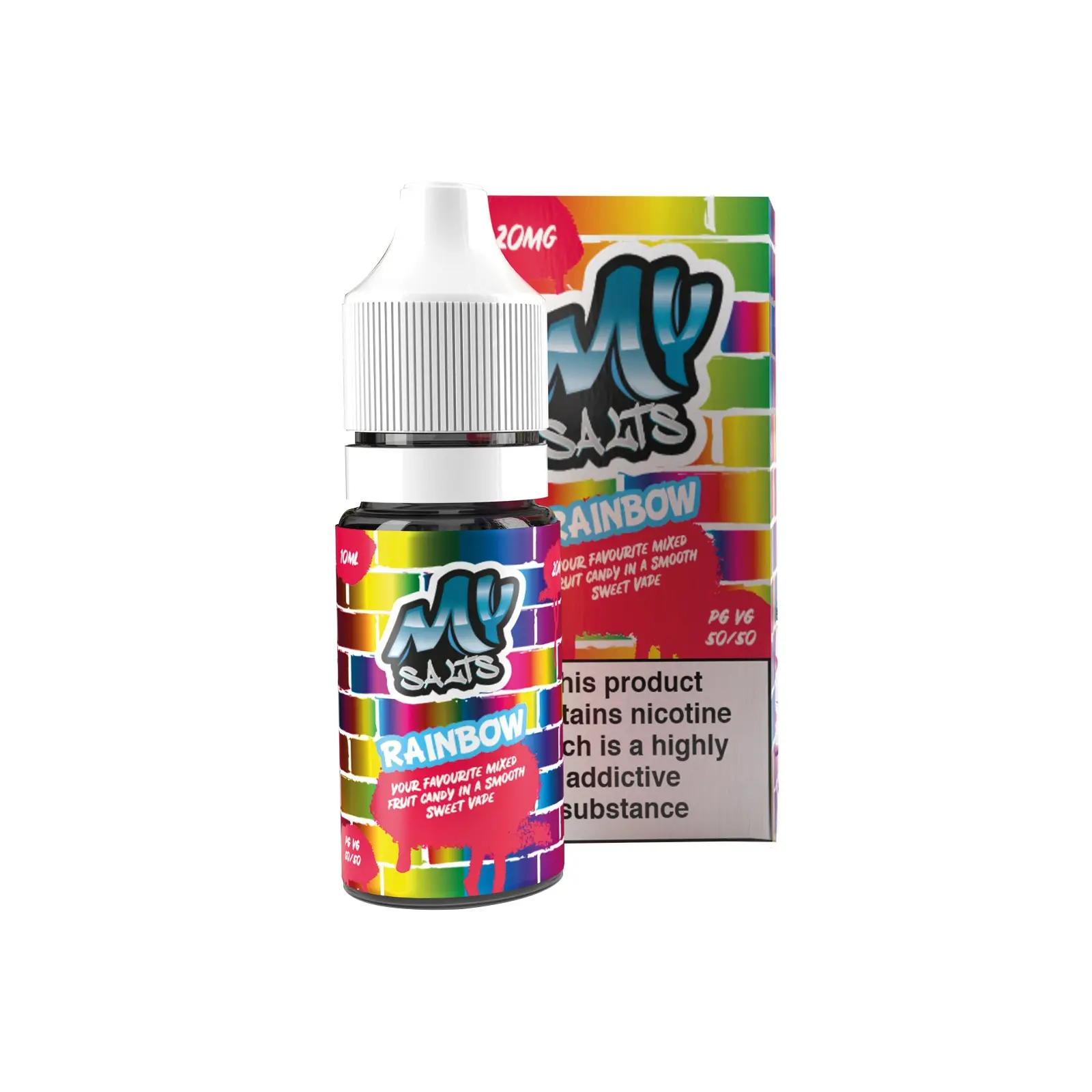  Rainbow Nic Salt E-Liquid by My E Liquids 10ml 