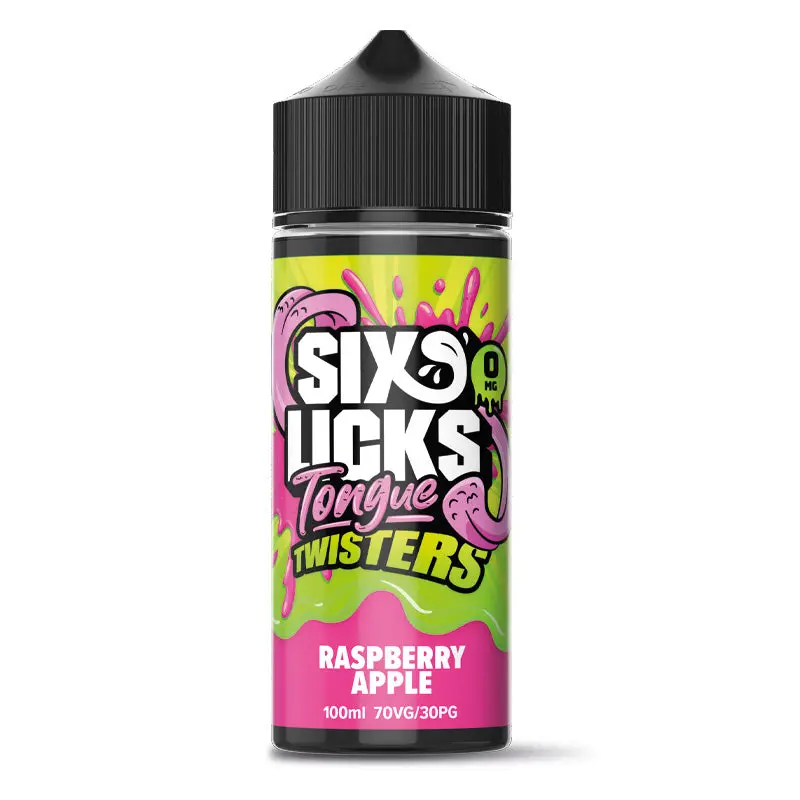 Six Licks Tongue Twisters Eliquid - Raspberry Apple - 100ml