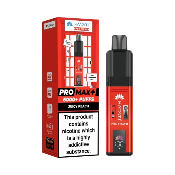 Red Telephone Box Juicy Peach Hayati Pro Max Plus 6000