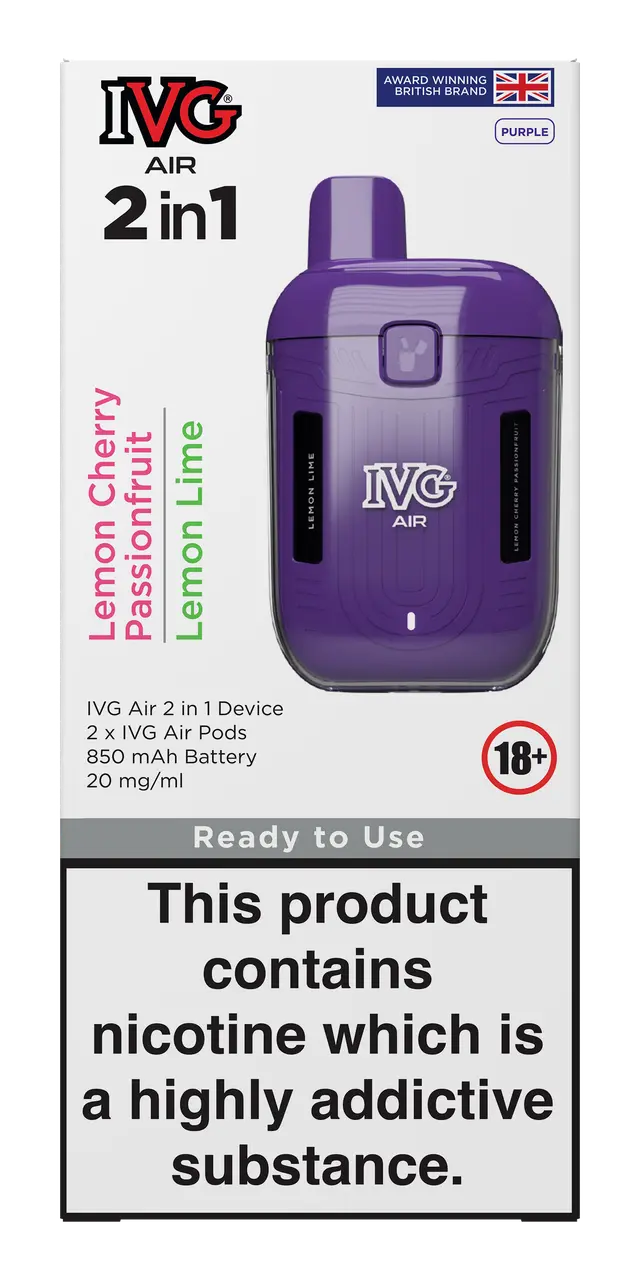 Purple(2 in 1) IVG Air 2 in 1  Starter Kits & Pods