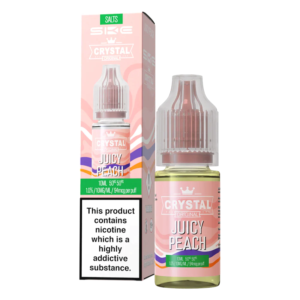  Juicy Peach Nic Salt E-Liquid by SKE Crystal Original 10ml 