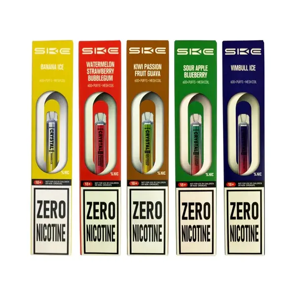 Zero Nicotine SKE Crystal Bar 600 Puff Disposable Vape - Berry Ice