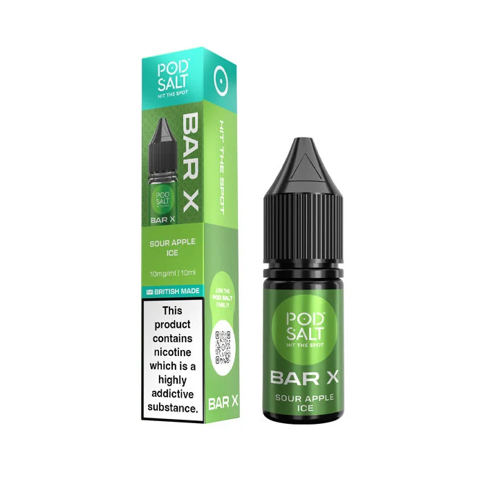 Sour Apple Ice Nic Salt E-Liquid by Pod Salt Bar X 10ml