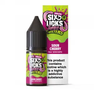 Sour Cherry Nic Salt E-Liquid by Six Licks Tongue Twisters Salts 10ml