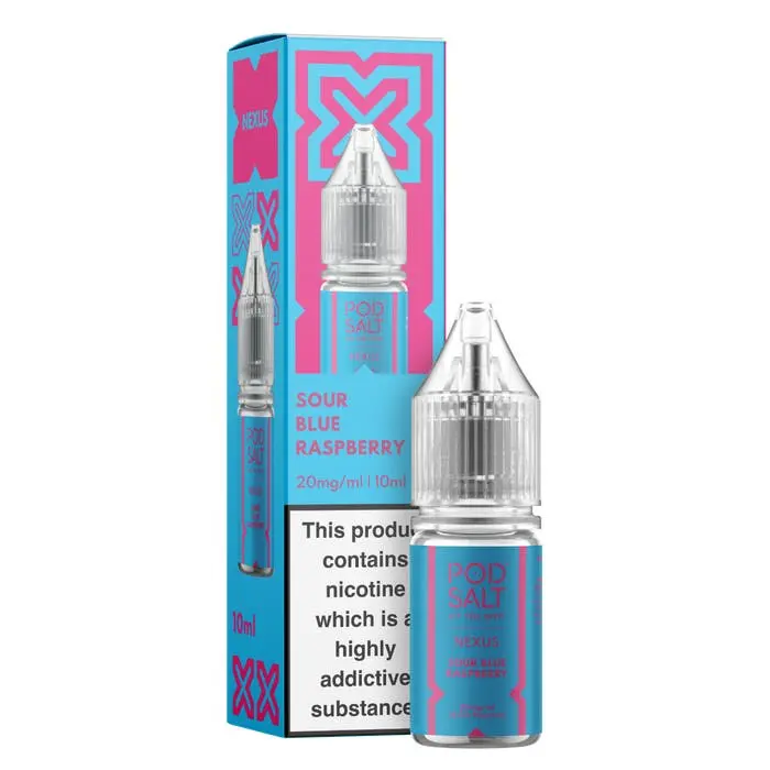 Sour Blue Raspberry Nic Salt E-Liquid by Pod Salt Nexus 10ml