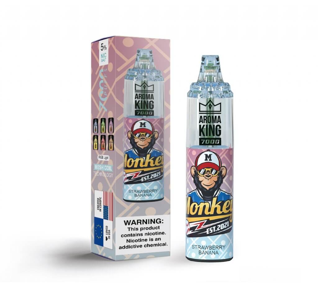 Aroma King Disposable Pen (Zero Nicotine)(7000 puffs) - Strawberry Banana