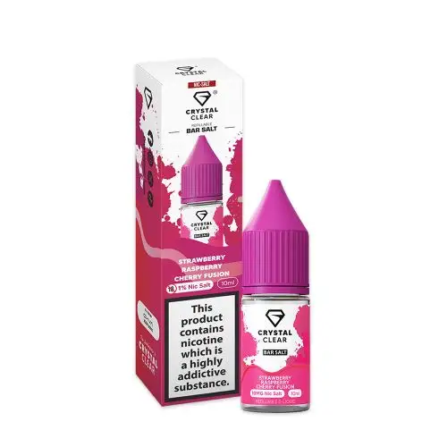 Strawberry Raspeberry Cherry Fusion Nic Salt E-Liquid by Crystal Clear Bar Salts 10ml