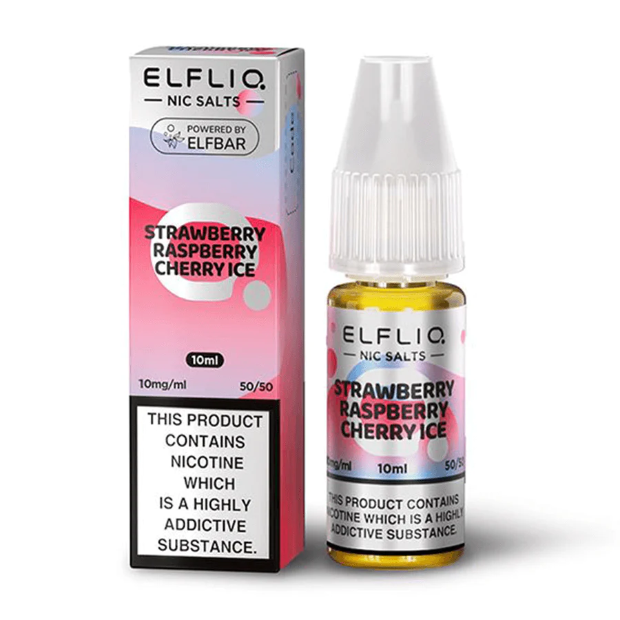 Strawberry Raspberry Cherry Ice Nic Salt E-Liquid by Elf Bar Elfliq Salts 10ml