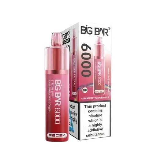 Strawberry Raspberry Ice Feoba Big Bar 6000 Puffs Disposable Vape 20mg