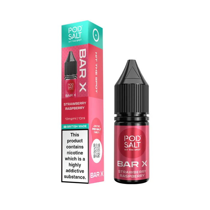 Strawberry Raspberry Nic Salt E-Liquid by Pod Salt Bar X 10ml