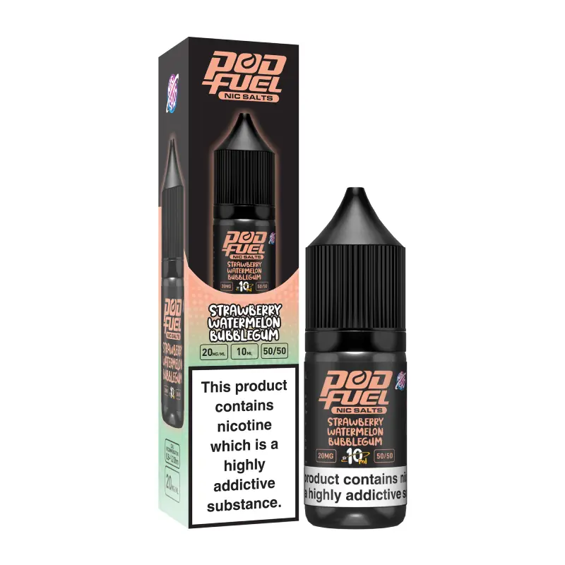 Strawberry Watermelon Bubblegum Nic Salt E-liquid by Pod Fuel Nic Salt 10ml 