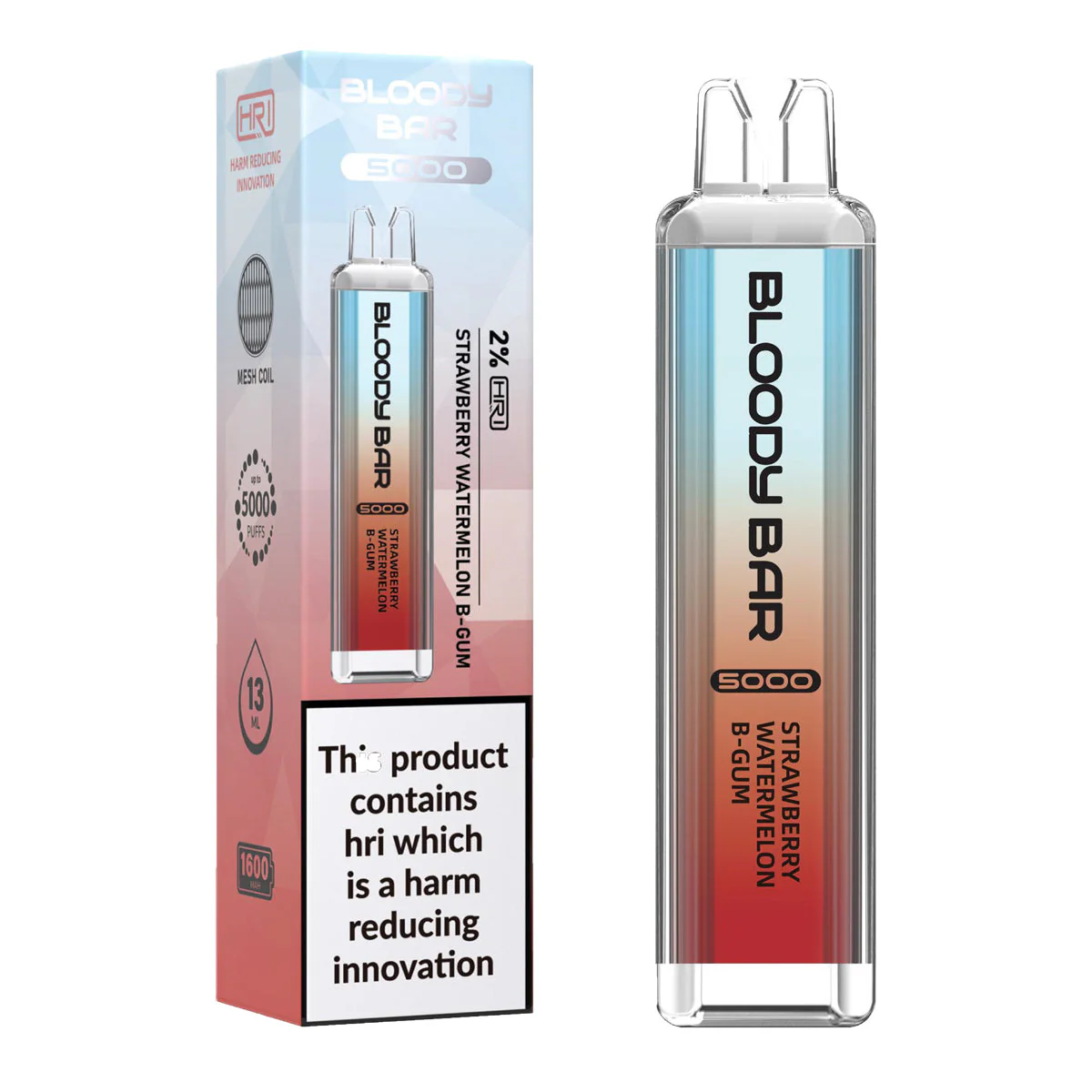 Strawberry Watermelon B-gum Bloody Bar 5000 Puffs Disposable Vape