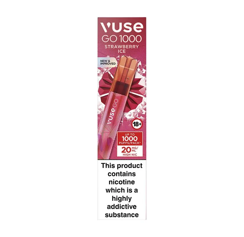 Strawberry Ice Vuse Go 1000 Disposable Vape 20mg