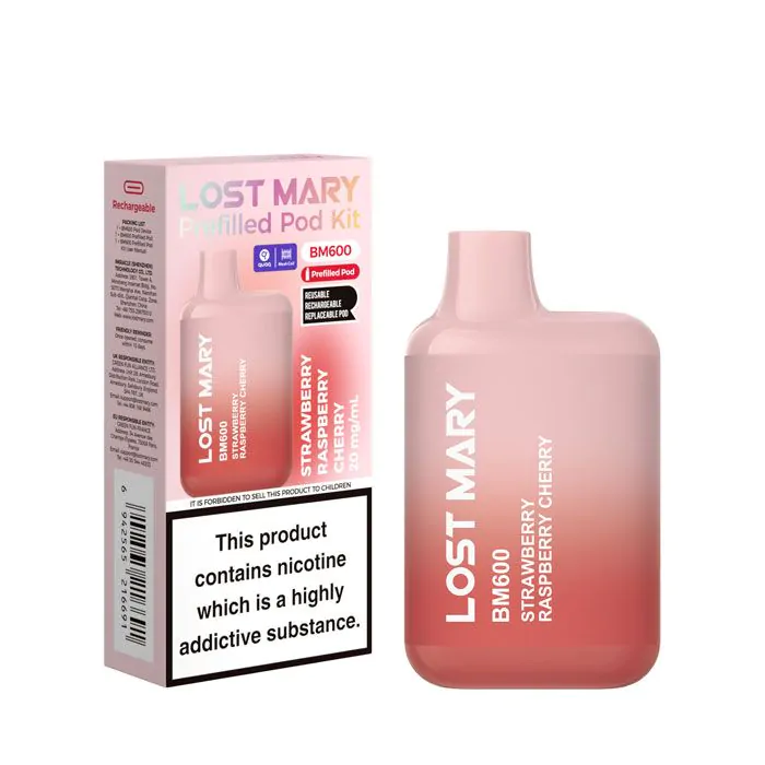 Strawberry Raspberry Cherry Lost Mary BM600 Prefilled Pod Kit