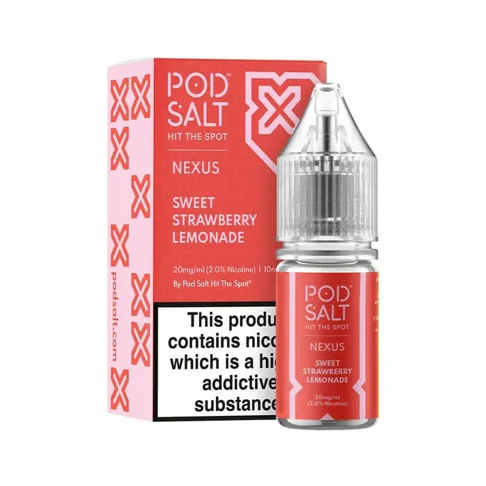  Sweet Strawberry Lemonade Nic Salt E-Liquid by Pod Salt Nexus 10ml  