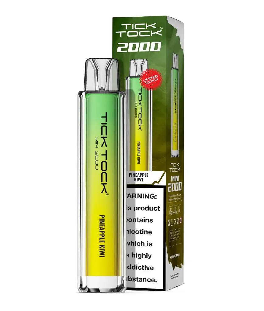 Pineapple Kiwi Tick Tock Mini 2000 Disposable Vapes 20mg