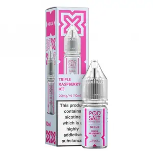 Triple Raspberry Ice Nic Salt E-Liquid by Pod Salt Nexus 10ml