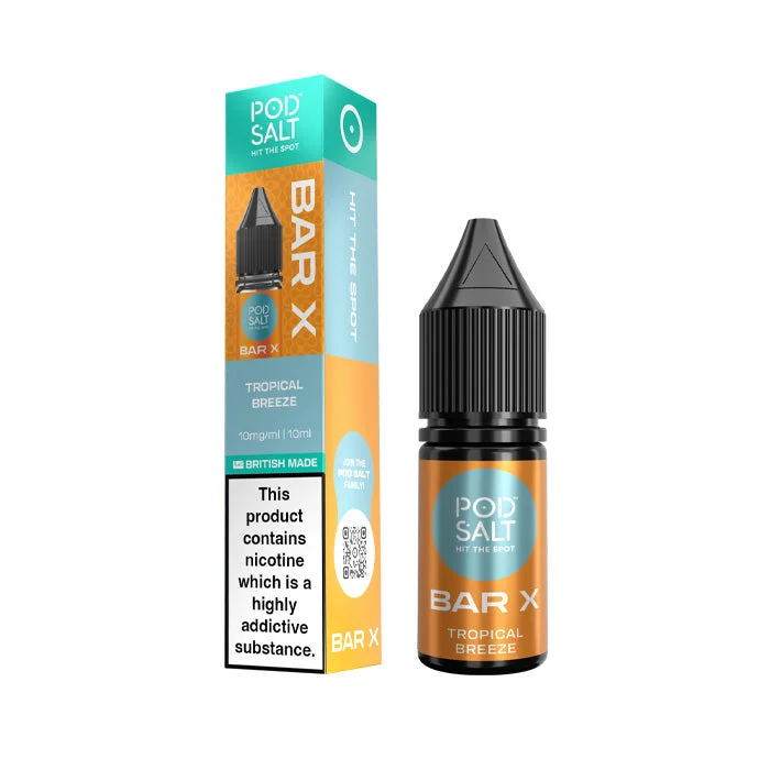 Tropical Breeze Nic Salt E-Liquid by Pod Salt Bar X 10ml