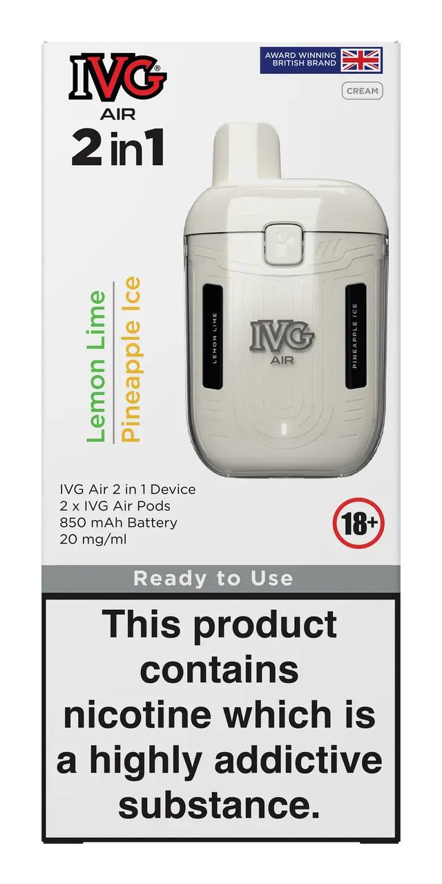 Cream(2 in 1) IVG Air 2 in 1  Starter Kits & Pods