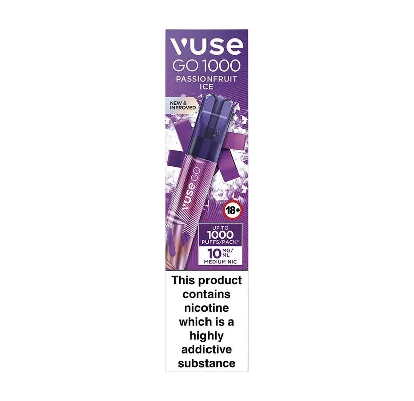 Passionfruit Ice Vuse Go 1000 Disposable Vape 10mg