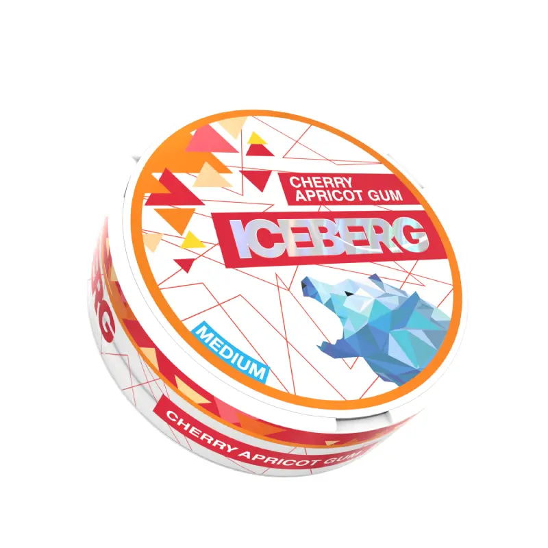  Cherry Apricot Gum Nicotine Pouches Light by Ice Berg 20mg/g 