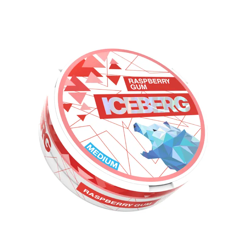  Raspberry Gum Nicotine Pouches Light by Ice Berg 20mg/g 