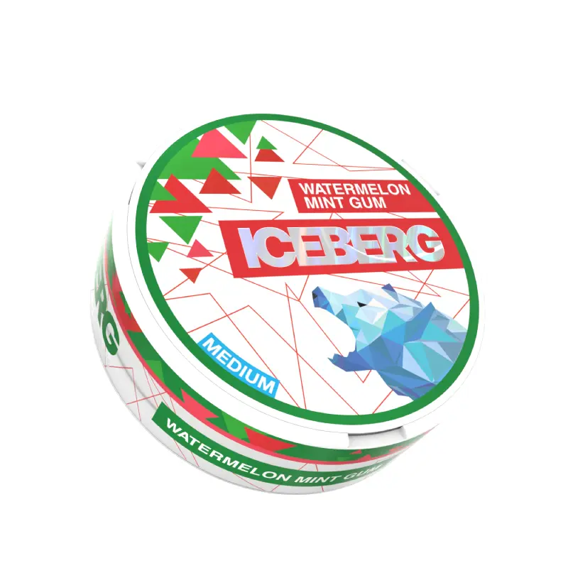  Watermelon Mint Gum Nicotine Pouches Light by Ice Berg 20mg/g 